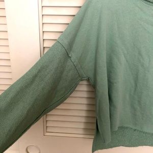 F21 Light Green Cropped Hoodie